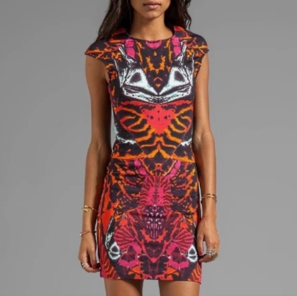 Alexander McQueen Kaleidoscope Abstract Butterfly Print Mini Dress *Altered - Picture 2 of 16